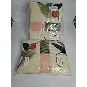 C&F Enterprises Quilt Handcrafted standard Sham hummingbird 21x27 set 2